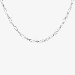 Silver Textured Oval Paperlink Chain 8.10.0754