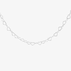 Silver Open Heart Link Chain 8.12.6074