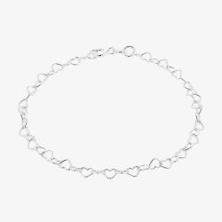 Silver Open Heart Link Bracelet 8.22.6071