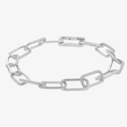 Silver Twisted Paperlink Chain Bracelet 8.26.0282