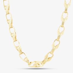 Silver Gold Plated 22 Inch Patterned Tulip Chain S1091Y-22