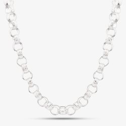 Silver Sterling 22 Inch Patterned Tulip Chain S1072-22