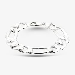 Sterling Silver Flat Figaro Chain Bracelet 8.25.0184