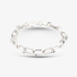 Sterling Silver Large Paper link Chain Bracelet  8.26.0614