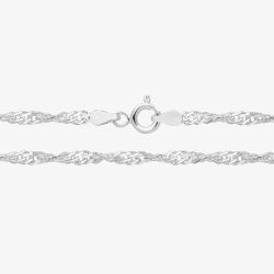 Sterling Silver 10 Inch Singapore Chain Anklet G1104/10