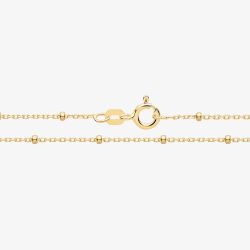 Yellow Gold Plated Beaded Rolo Chain Bracelet G1383Y/10