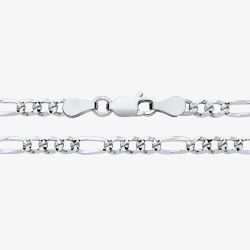 Sterling Silver 22 Inch Diamond Cut Figaro Chain S1057-22