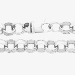 Sterling Silver 22 Inch Patterned Belcher Chain S1073-22