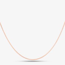 Sterling Silver Rose Gold Plated 18 Inch Flat Curb Chain CU2DC035/0.45