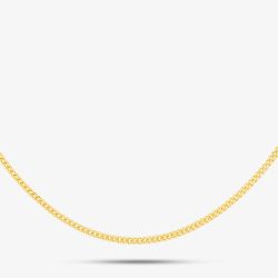 Sterling Silver Gold Plated 18 Inch Flat Curb Chain CU2DC035/0.45