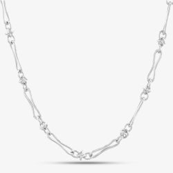 Silver Fancy Figaro Necklace V19-9345-SS18