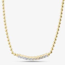 Gold Tone Plated Cubic Zirconia Bar Pendant MK-1070GO