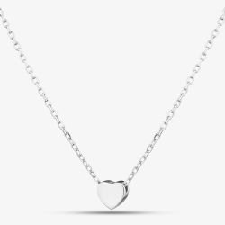 Silver Plain Engravable Heart Necklace 18179