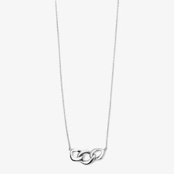 Silver Triple Circle Link Necklet N3826