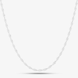 Sterling Silver 19.5 Inch Twisted Herringbone Chain Necklace 8.19.3670