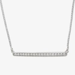 Silver & Cubic Zirconia Bar Necklace 2THB018504