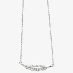 Sterling Silver Small Feather Necklace N4382