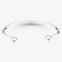 Childrens Sterling Silver 40x50mm Torque Bangle S8023