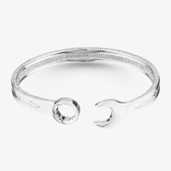 Sterling Silver Medium Spanner Torque Bangle S8031