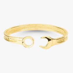 Gold Plated Medium Spanner Torque Bangle S8031Y