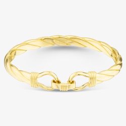 Gold Plated Large Solid Hook Bangle S8034Y