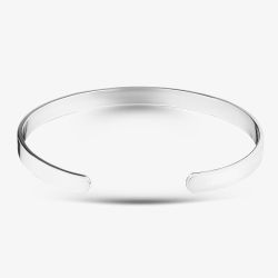 Silver Plain Flat Engravable Bangle GCP0905-2