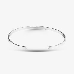 Silver Plain Flat Engravable Bangle 3*60mmCuff C
