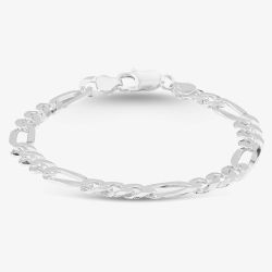 Sterling Silver 8.5 Inch Figaro Chain Bracelet SFFP-810-AG-8.5