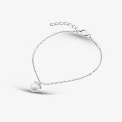 Sterling Silver Freshwater Pearl Charm Bracelet AB4178WFM/R