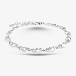 Sterling Silver Open Heart 7.5 Inch Bracelet B613528
