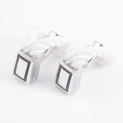 Silver Twisted Rope Cufflinks C336W