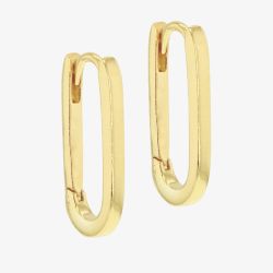 LUXE Silver Gold Plated 20mm Rectangular Hoop Earrings 8.51.3011