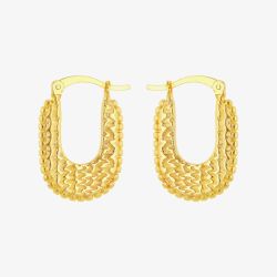 LUXE Silver Gold Plated 21.7mm Hammered Hoop Earrings 8.52.9999
