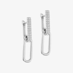 Silver Cubic Zirconia Paperlink Dropper Earrings 8.58.0003