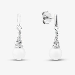 Sterling Silver Freshwater Pearl Drop Earrings EOW70247FW