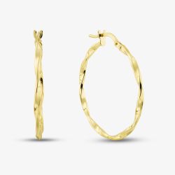 Silver Gold Plated 30mm Twist Hoop Earrings S3461