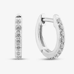 Sterling Silver Cubic Zirconia Huggie Hoop Earrings E5875C
