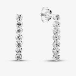 Sterling Silver Cubic Zirconia Dropper Earrings E6471C