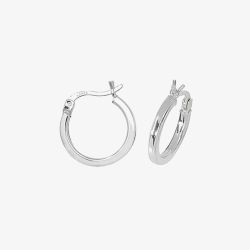 Sterling Silver 10mm Square Edge Hoop Earrings G5710