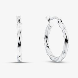 Sterling Silver Twist Hoop Earrings TTE3667150000R1