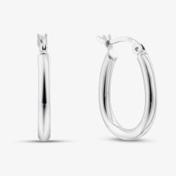 Sterling Silver Oval Hoop Earrings TTE5127CC0000R1