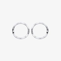 Sterling Silver 11mm Hinged Sleeper Hoop Earrings S3494