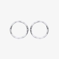 Sterling Silver 12mm Hinged Sleeper Hoop Earrings S3496