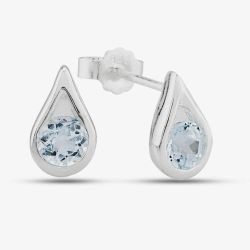 Topaz Set Silver Earrings
