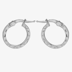 Sterling Silver 10mm Diamond Cut Hoop Earrings 8.51.1649