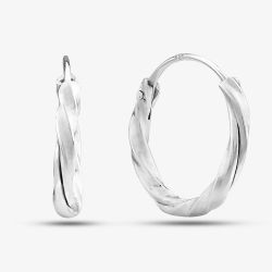 Sterling Silver Small Twisted Hoop Earrings H248