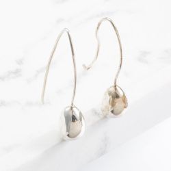 Silver Droplet Dropper Earrings E11