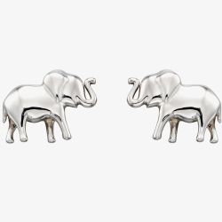 Sterling Silver Elephant Stud Earrings E5824
