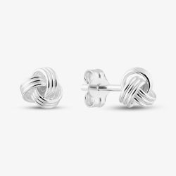 Sterling Silver 5.5mm Knot Stud Earrings S4030