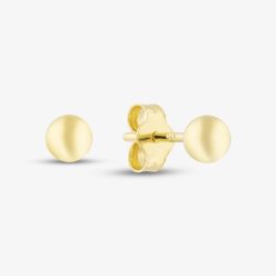 Silver Gold Plated 4mm Ball Stud Earrings S4003